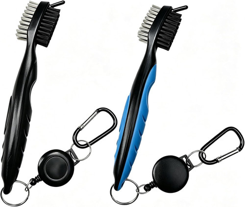 Golf club brush - brush, groove